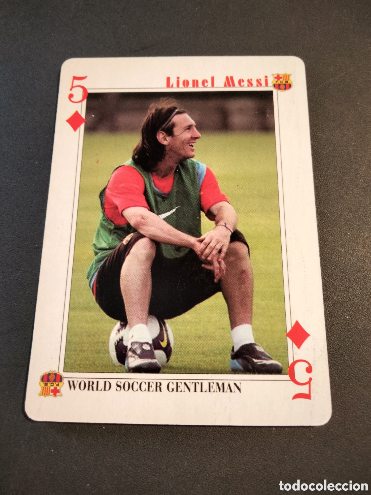 Collectable Antique Stickers: MESSI FC. BARCELONA CARTA BARAJA POKER