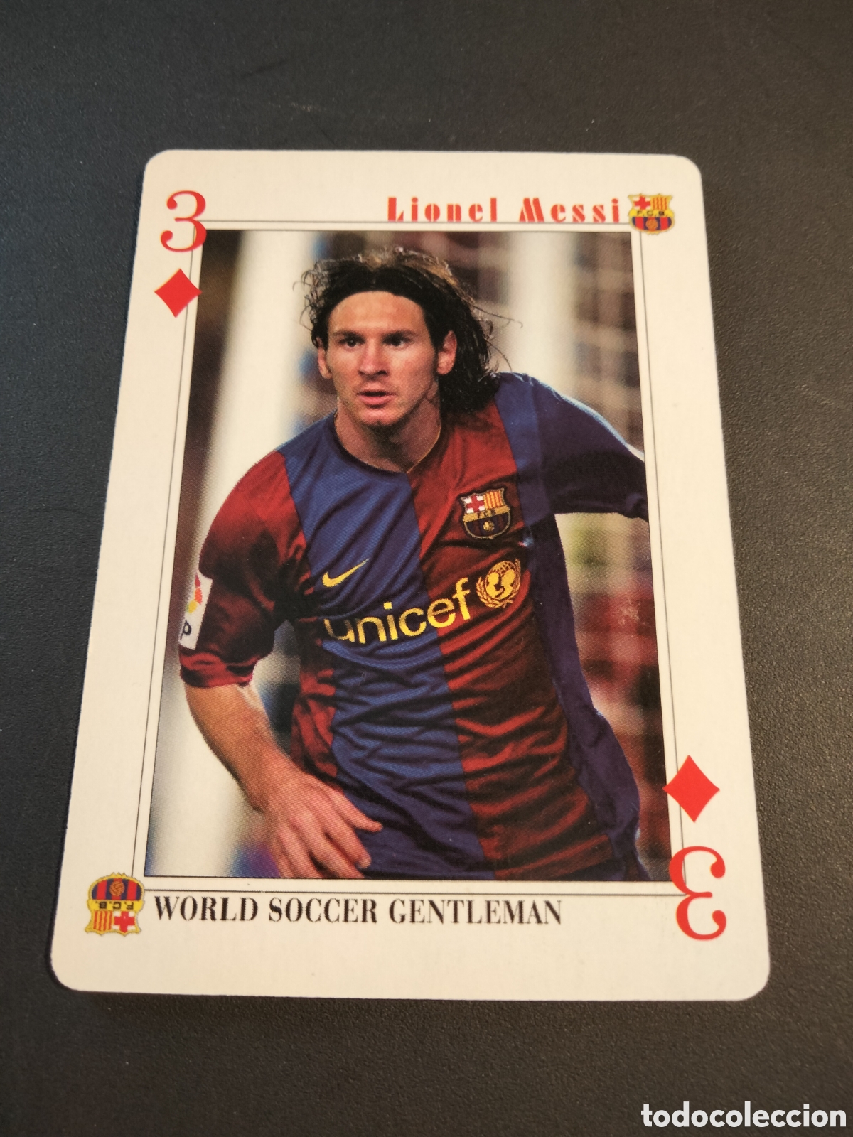 Coleccionismo Cromos antiguos: MESSI FC. BARCELONA CARTA BARAJA POKER