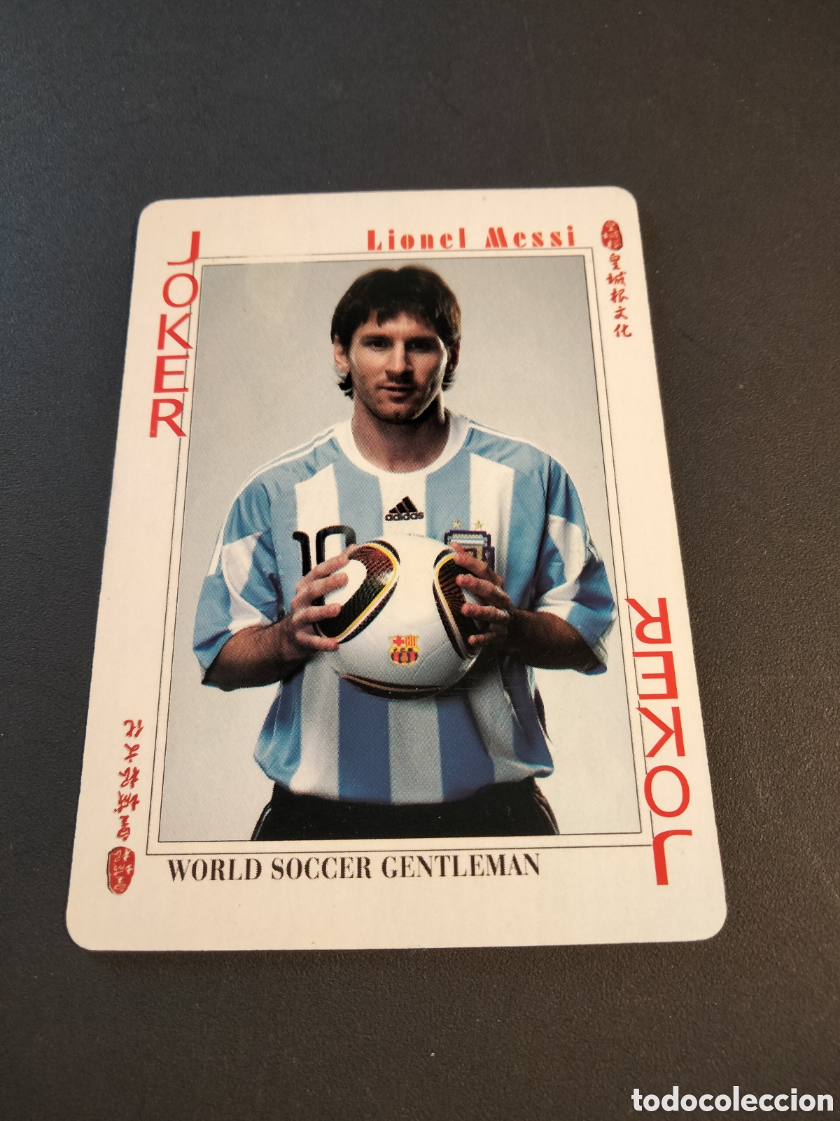 Coleccionismo Cromos antiguos: MESSI FC. BARCELONA CARTA BARAJA POKER