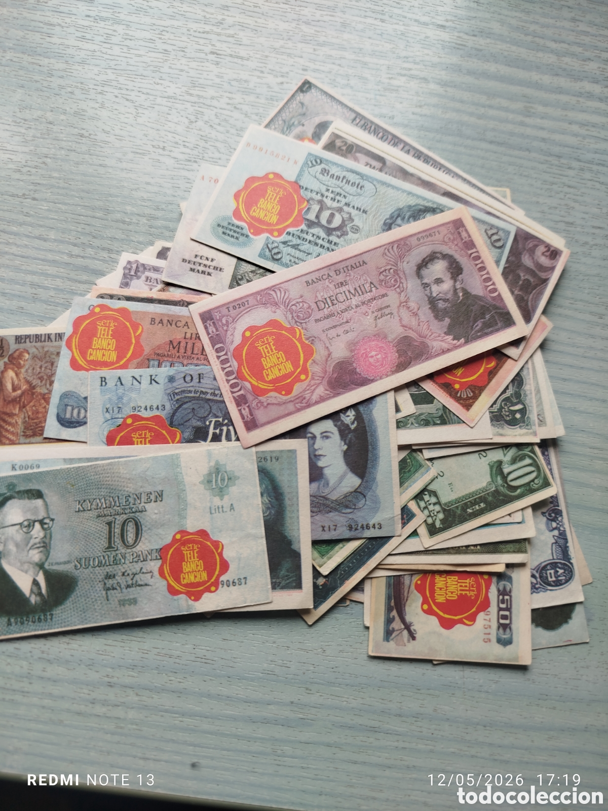 Coleccionismo Cromos antiguos: Lote 52cromos billetes telebanco csncion