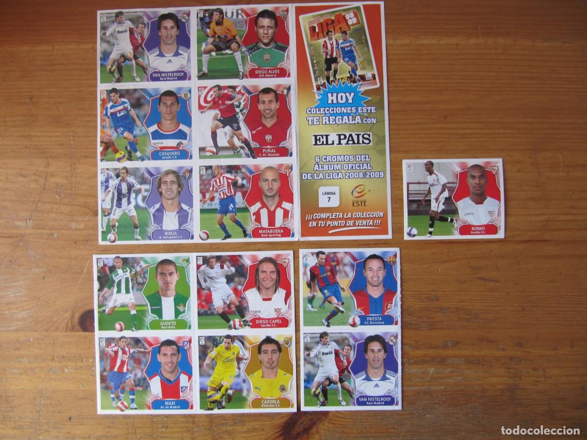 Collectable Antique Stickers: CROMOS LIGA ESTE 08-09 FUTBOLERO BBVA - LOTE DE 13 CROMOS