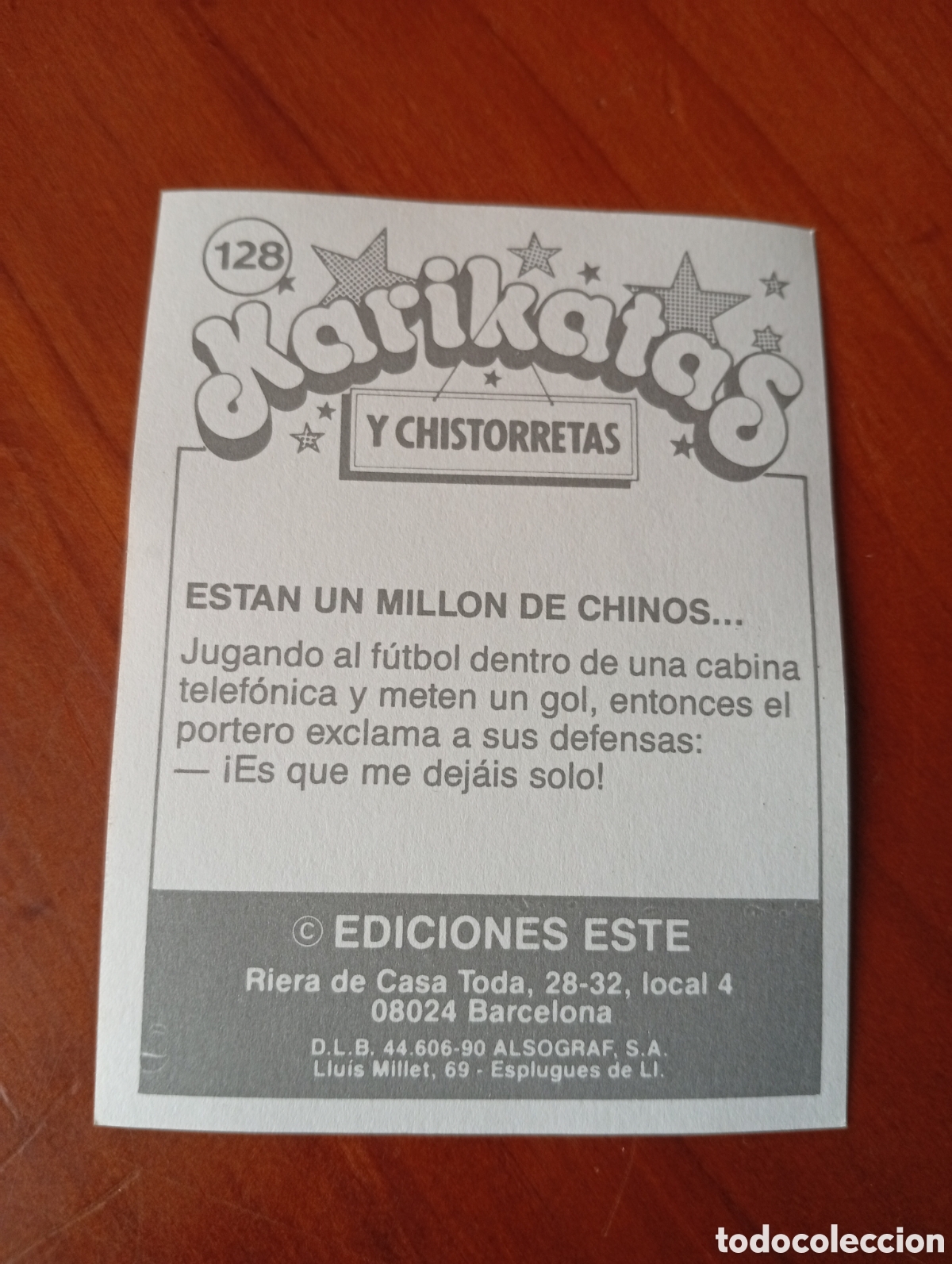 Coleccionismo cromos antiguos: cromo karikatas SILVESTER STALLONE - Foto 2