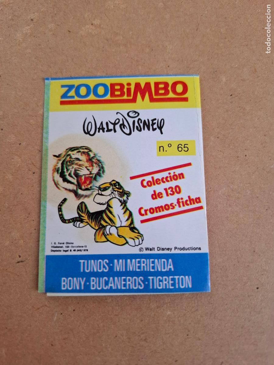 Coleccionismo Cromos antiguos: ZOOBIMBO WALT DISNEY BIMBO - CROMO N&ordm; 65 ( NUNCA PEGADO ) - CPP1