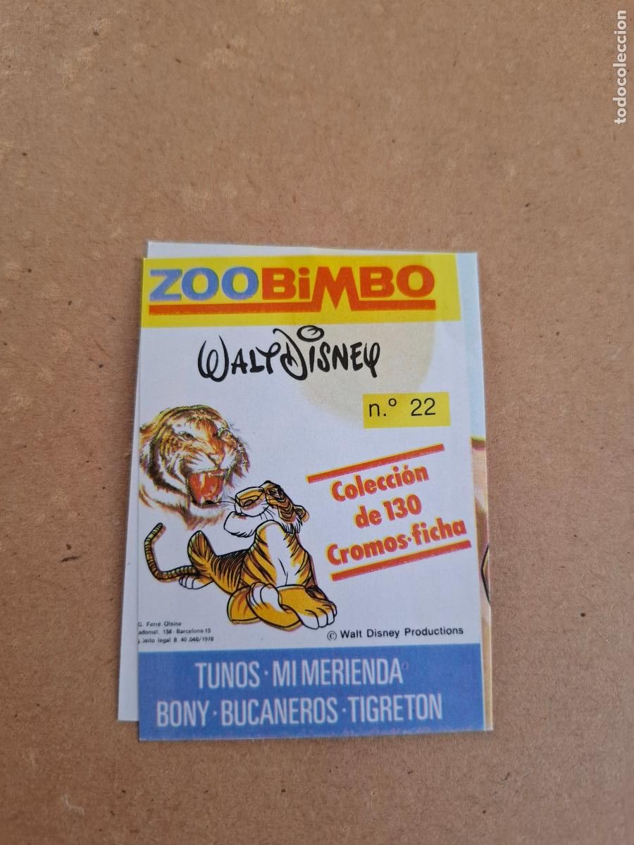 Coleccionismo Cromos antiguos: ZOOBIMBO WALT DISNEY BIMBO - CROMO N&ordm; 22 MACACO SILENO ( NUNCA PEGADO ) - CPP1