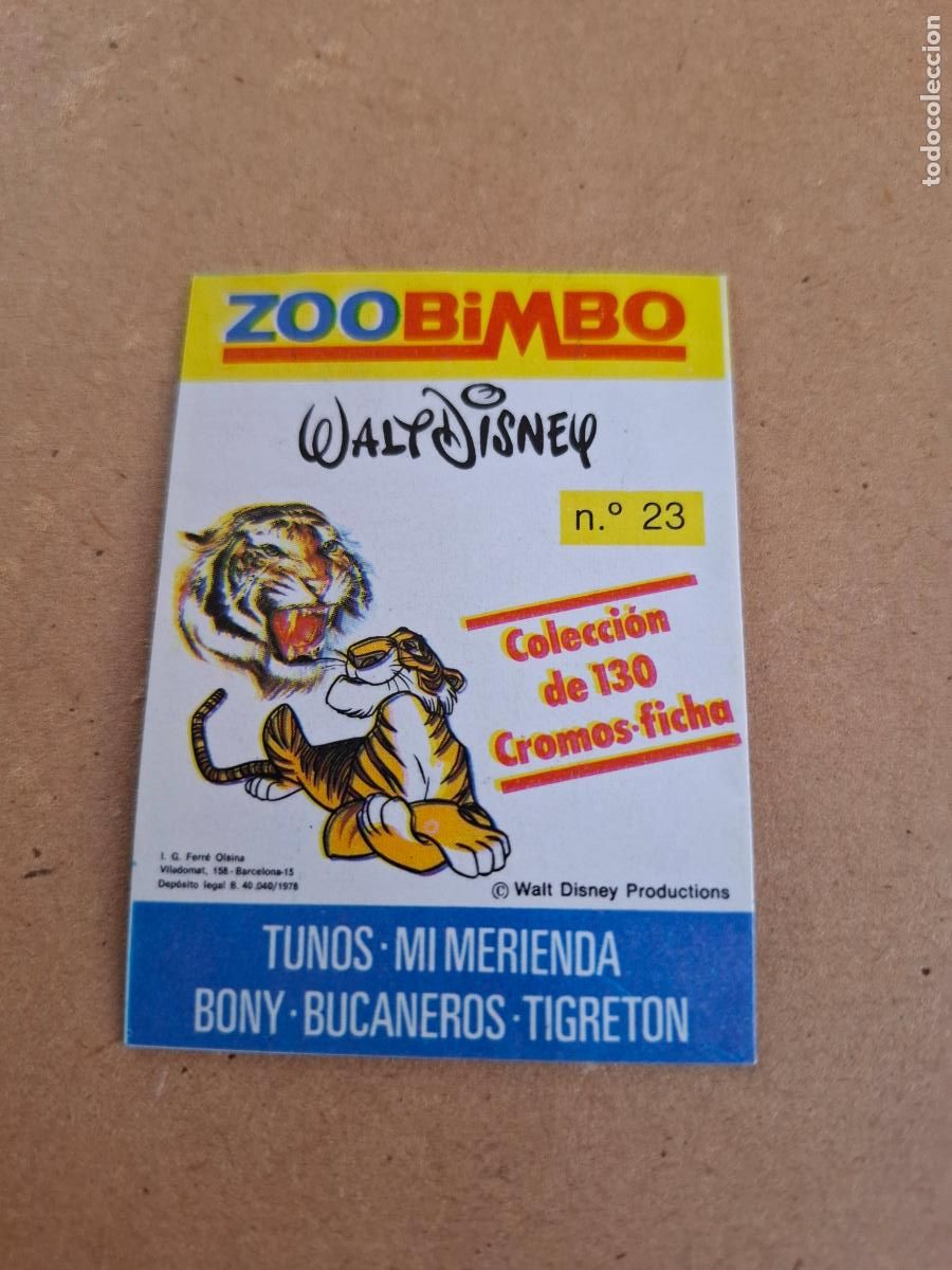 Coleccionismo Cromos antiguos: ZOOBIMBO WALT DISNEY BIMBO - CROMO N&ordm; 23 BUITRE NEGRO ( NUNCA PEGADO ) - CPP1
