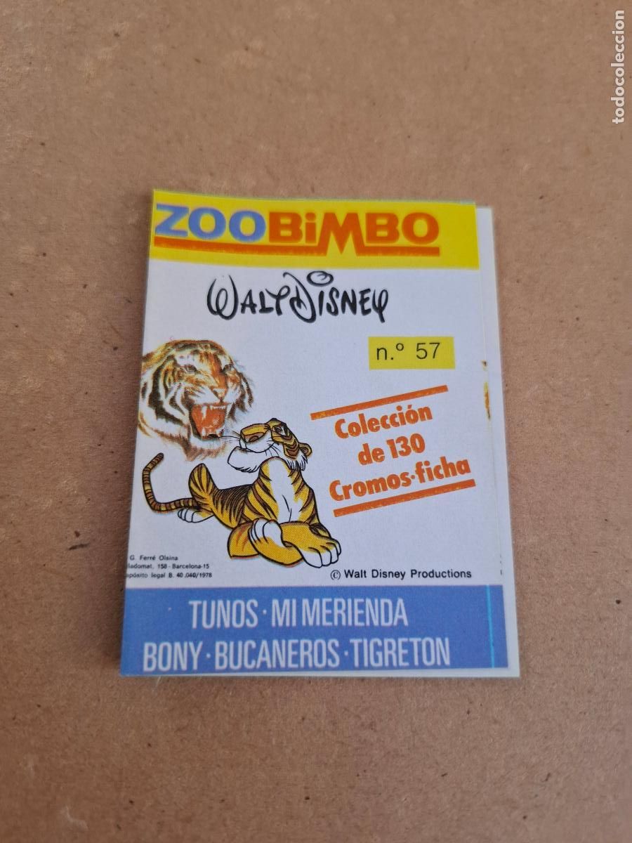 Coleccionismo Cromos antiguos: ZOOBIMBO WALT DISNEY BIMBO - CROMO N&ordm; 57 ( NUNCA PEGADO ) - CPP1