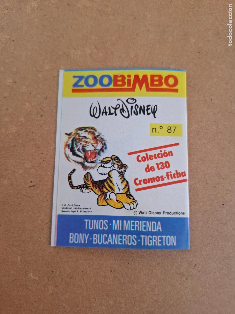 Coleccionismo Cromos antiguos: ZOOBIMBO WALT DISNEY BIMBO - CROMO N&ordm; 87 TUCAN ( NUNCA PEGADO ) - CPP1