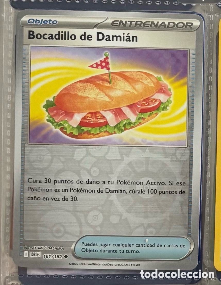 Coleccionismo Cromos antiguos: Bocadillo de Dami&aacute;n 161/182 Pokemon tcg reverse
