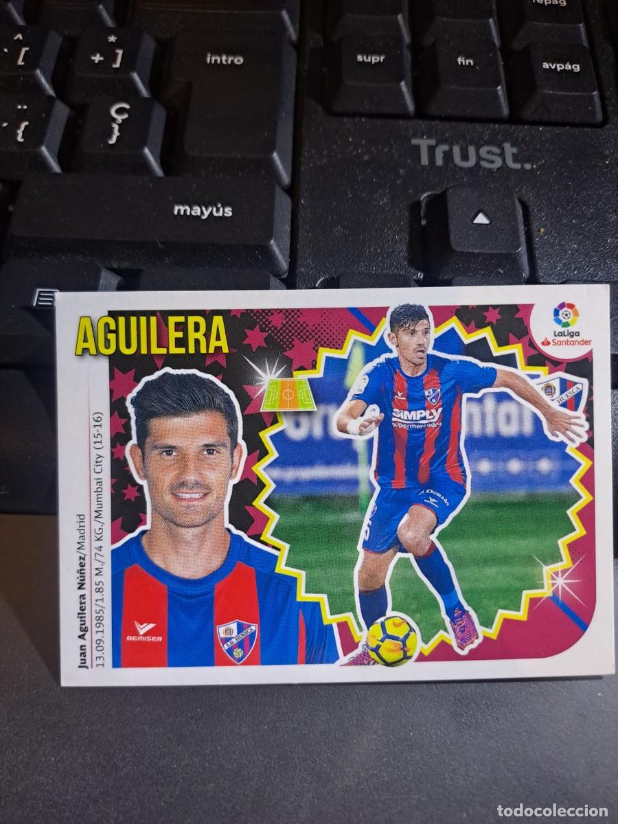 Coleccionismo Cromos antiguos: CROMO AGUILERA 9 HUESCA LIGA 2018 2019 18 19 ESTE PANINI NUNCA PEGADO