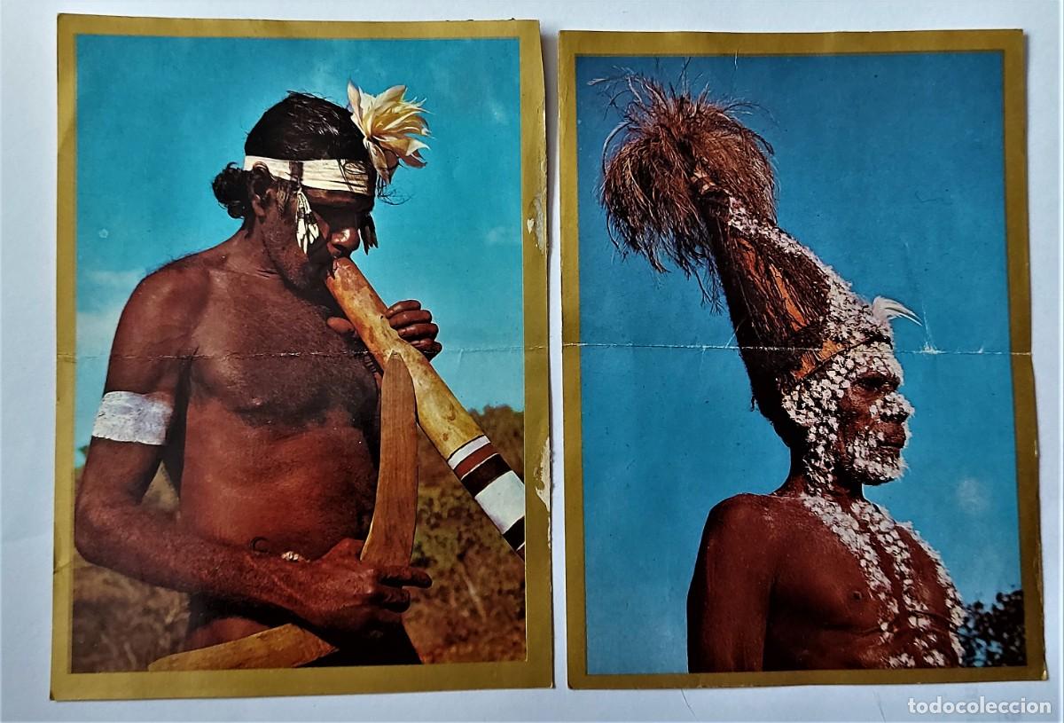 Coleccionismo Cromos antiguos: LOTE 2 CROMOS DOBLES - RAZAS- BANDERAS-ESCUDOS- EDICIONES ESTE 1971 - AUSTRALIA - DESP. ALBUM