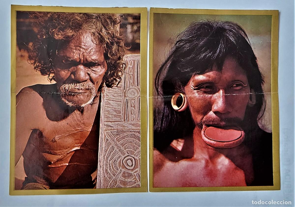 Coleccionismo Cromos antiguos: LOTE 2 CROMOS DOBLES - RAZAS- BANDERAS-ESCUDOS- EDICIONES ESTE 1971 - AUSTRALIA/BRASIL - DESP. ALBUM