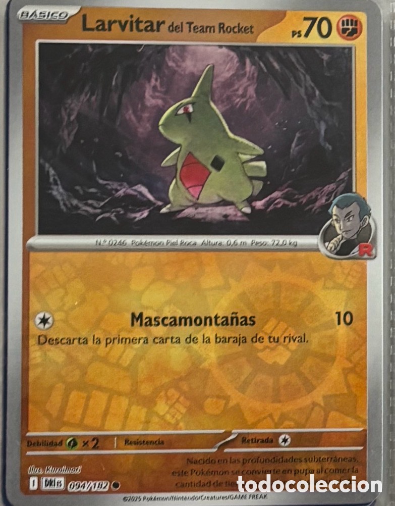 Coleccionismo Cromos antiguos: LARVITAR 094/182 Pokemon tcg reverse