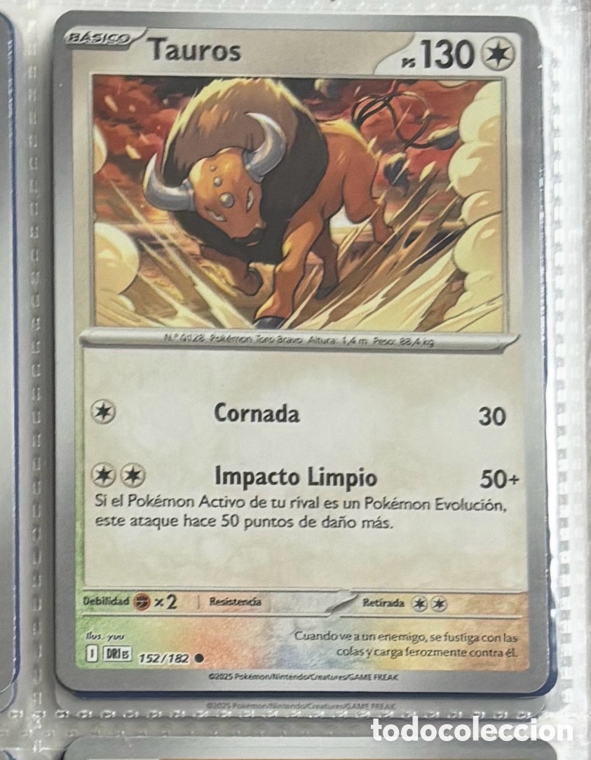 Coleccionismo Cromos antiguos: TAUROS 152/182 Pokemon tcg reverse