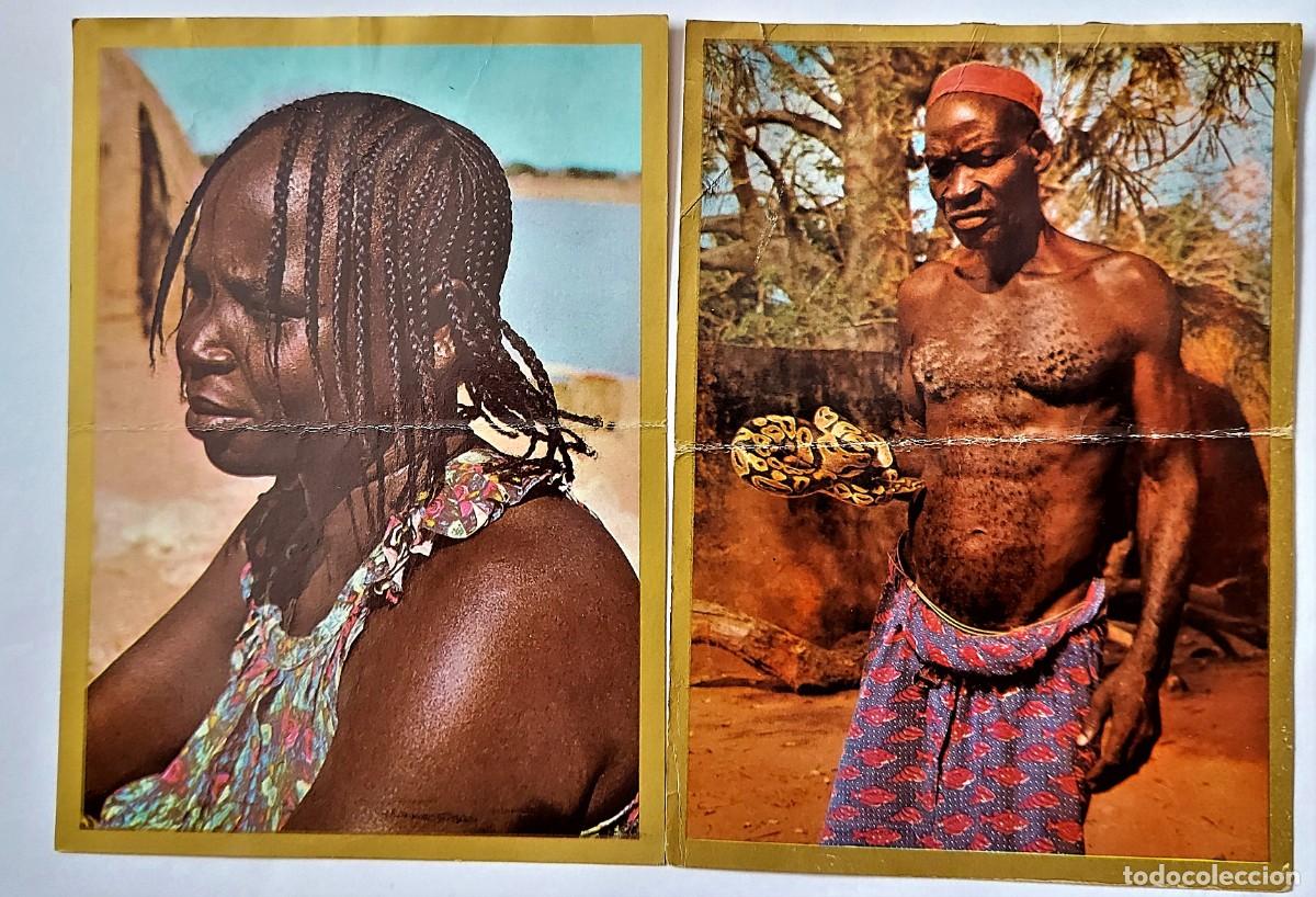 Coleccionismo Cromos antiguos: LOTE 2 CROMOS DOBLES - RAZAS- BANDERAS-ESCUDOS- EDICIONES ESTE 1971 - CHAD - DESP. ALBUM