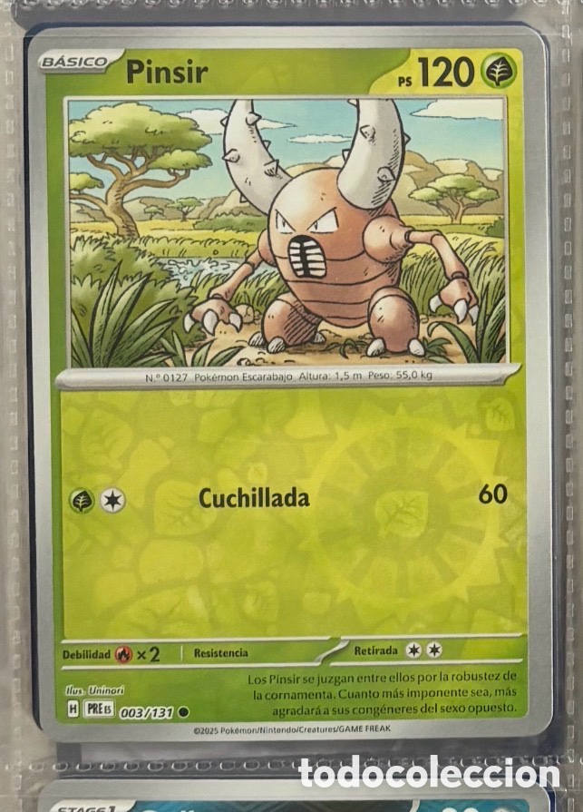 Coleccionismo Cromos antiguos: PINSIR 003/131 Pokemon tcg reverse