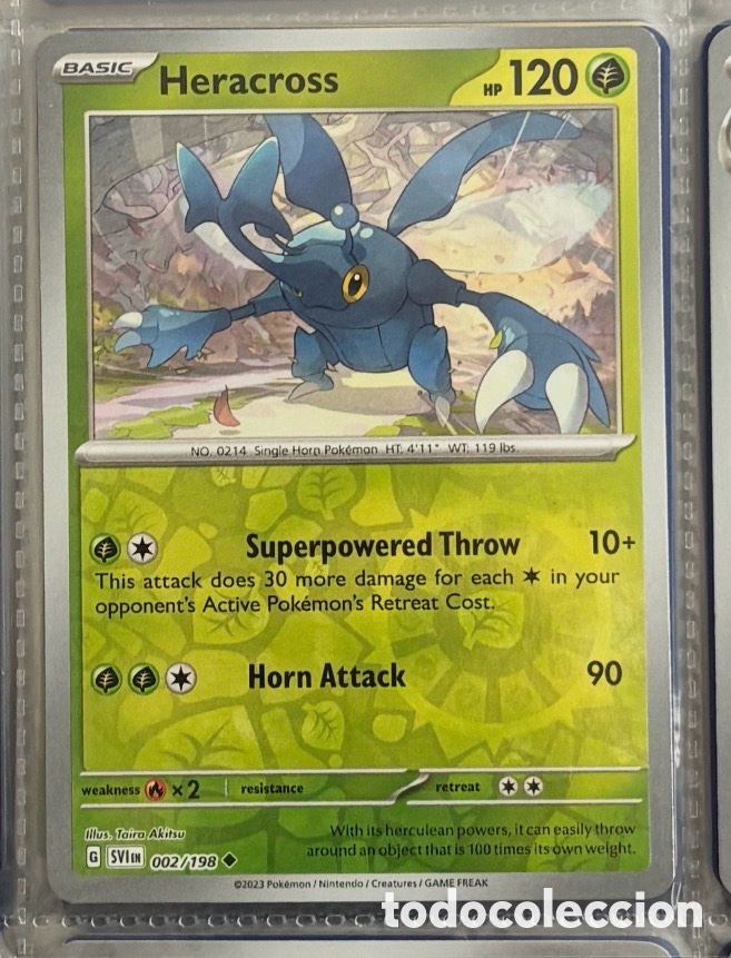 Coleccionismo Cromos antiguos: HERACROSS 002/198 Pokemon tcg reverse