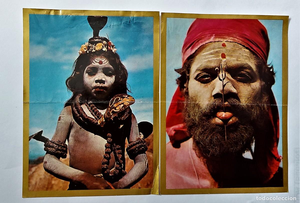Coleccionismo Cromos antiguos: LOTE 2 CROMOS DOBLES - RAZAS- BANDERAS-ESCUDOS- EDICIONES ESTE 1971 - INDIA - DESP. ALBUM
