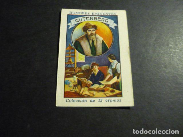 Collectable Antique Stickers: GUTENBERG ANTIGUO CROMO COLECCION HOMBRES EMINENTES
