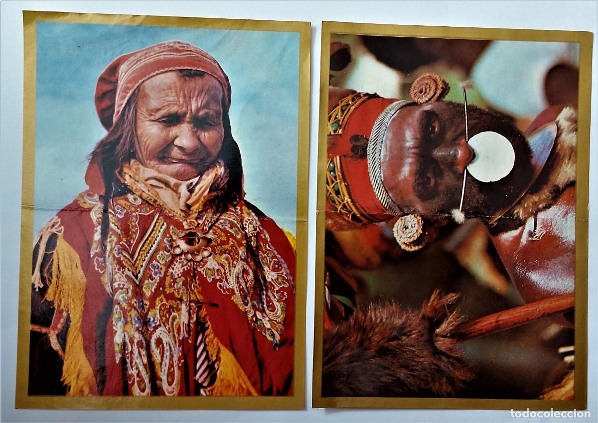 Coleccionismo cromos antiguos: LOTE 2 CROMOS DOBLES - RAZAS- BANDERAS-ESCUDOS- EDICIONES ESTE 1971 - NORUEGA/N.GUINEA - DESP. ALBUM