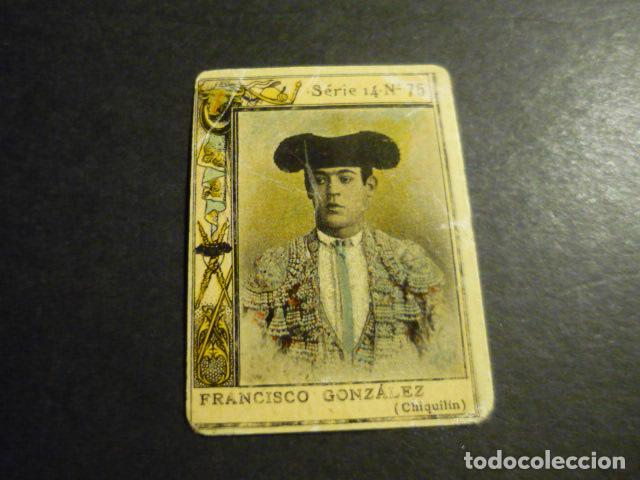 Coleccionismo Cromos antiguos: FRANCISCO GONZALEZ TORERO ANTIGUO CROMO COLECCION CAJA DE CERILLAS