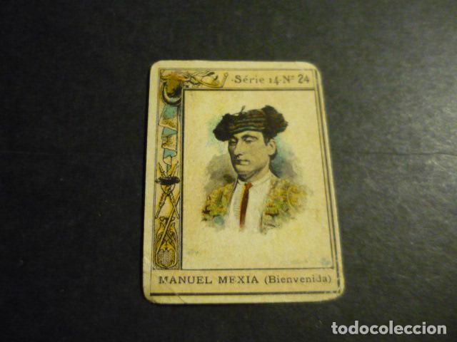 Coleccionismo Cromos antiguos: MANUEL MEXIA BIENVENIDA TORERO ANTIGUO CROMO COLECCION CAJA DE CERILLAS