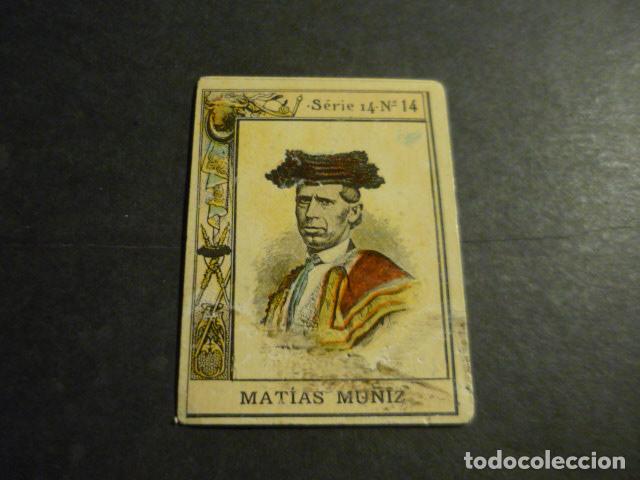 Coleccionismo Cromos antiguos: MATIAS MU&Ntilde;IZ TORERO ANTIGUO CROMO COLECCION CAJA DE CERILLAS