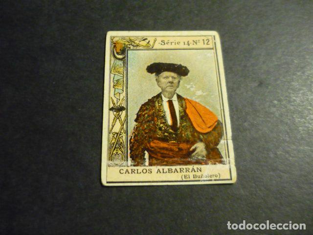 Colecionismo Cromos antigos: CARLOS ALBARRAN EL BU&Ntilde;OLERO TORERO ANTIGUO CROMO COLECCION CAJA DE CERILLAS