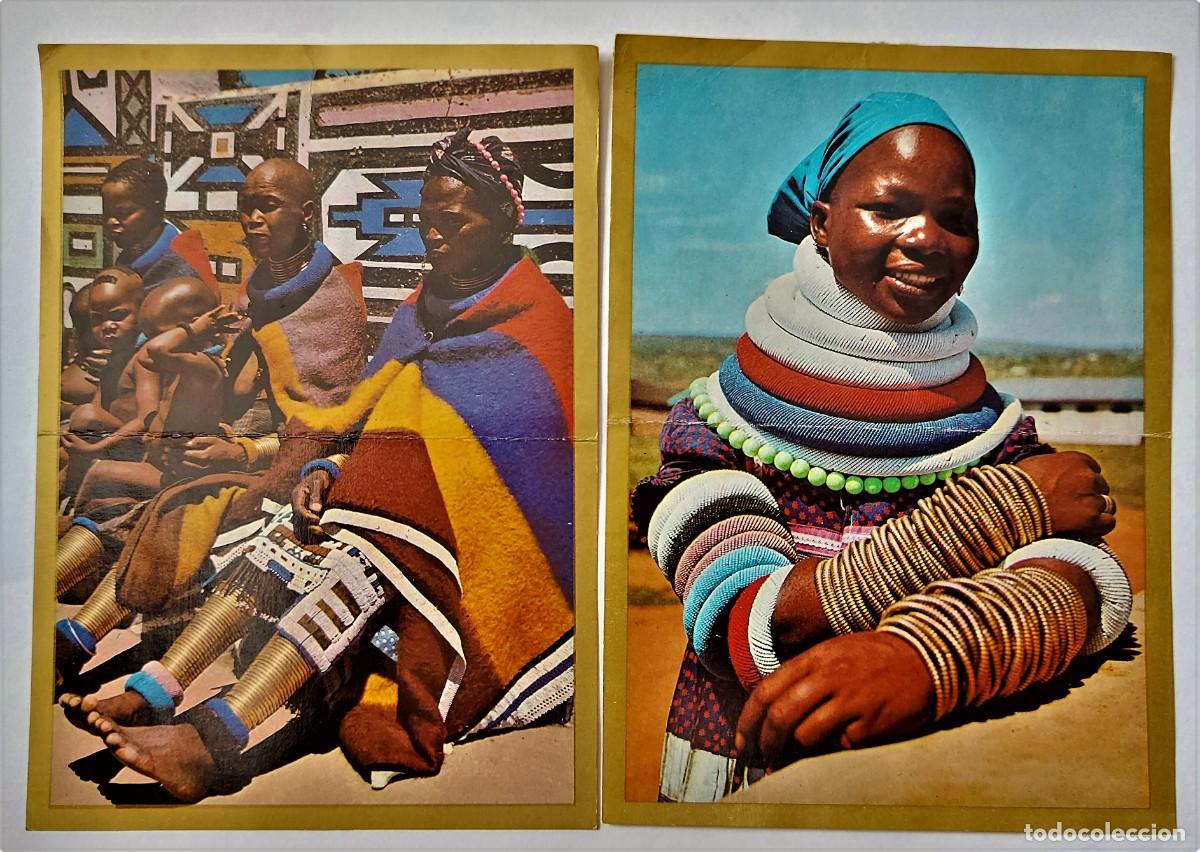 Collezionismo Figurine antiche: LOTE 2 CROMOS DOBLES - RAZAS- BANDERAS-ESCUDOS- EDICIONES ESTE 1971 - REP. SUDAFRICA - DESP. ALBUM