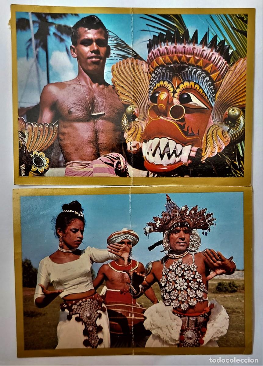 Coleccionismo Cromos antiguos: LOTE 2 CROMOS DOBLES - RAZAS- BANDERAS-ESCUDOS- EDICIONES ESTE 1971 - CEILAN - DESP. ALBUM