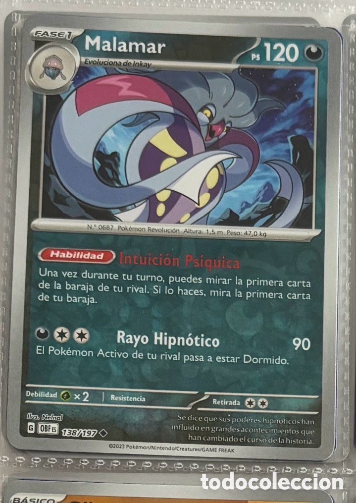 Coleccionismo Cromos antiguos: MALAMAR 138/197 Pokemon tcg reverse