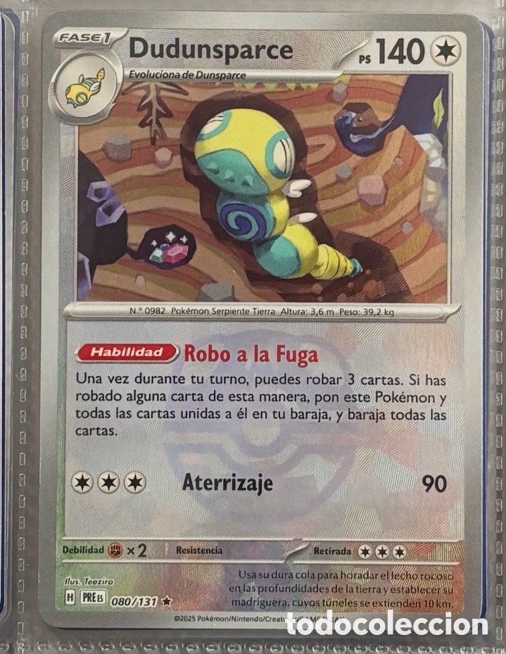 Coleccionismo Cromos antiguos: DUDUNSPARCE 080/131 Pokemon tcg reverse