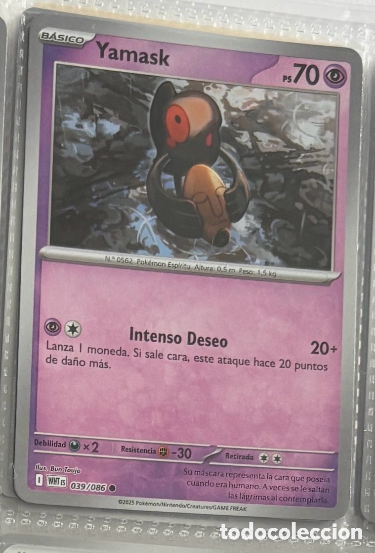 Coleccionismo Cromos antiguos: YAMASK 039/086 Pokemon tcg reverse