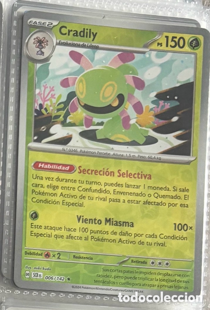 Coleccionismo Cromos antiguos: CRADILY 006/142 Pokemon tcg reverse