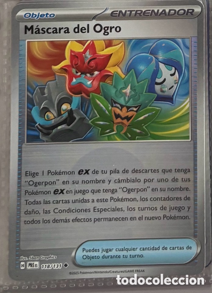 Coleccionismo Cromos antiguos: M&aacute;scara de ogro 118/131 Pokemon tcg reverse