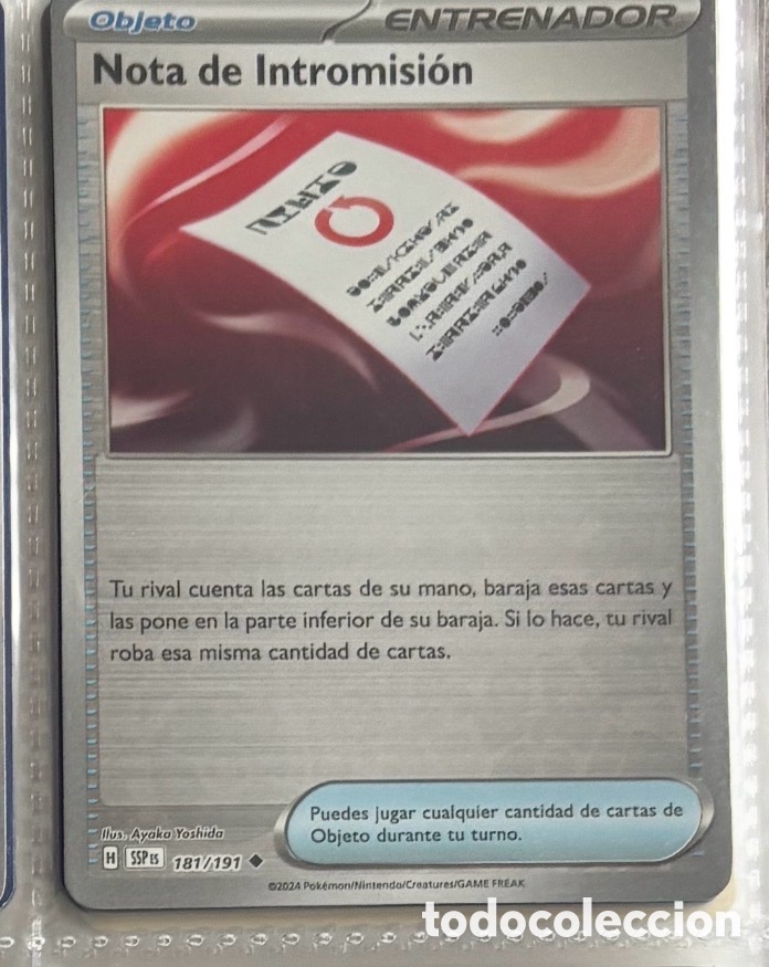 Coleccionismo Cromos antiguos: Nota de intromisi&oacute;n 181/191 Pokemon tcg reverse