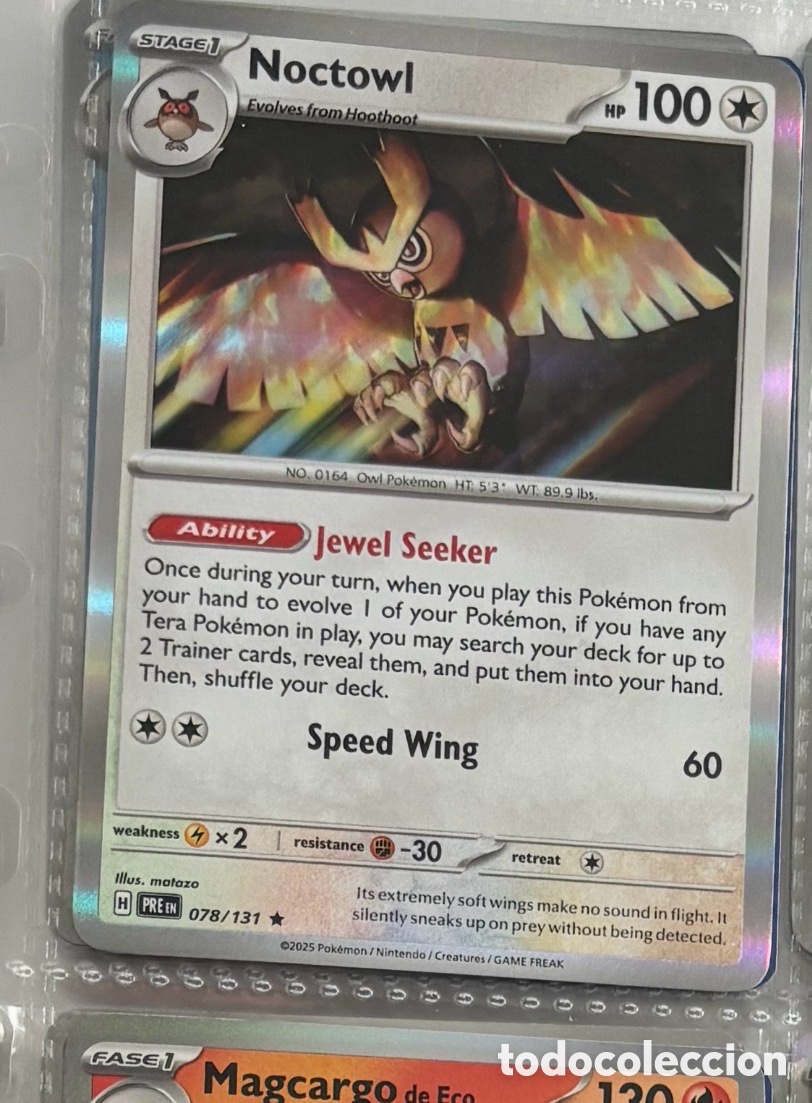 Coleccionismo Cromos antiguos: NOCTOWL 078/131 Pokemon tcg holo hologr&aacute;fica