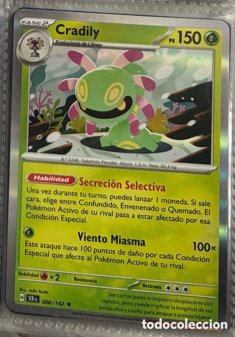 Coleccionismo Cromos antiguos: CRADILY 006/142 Pokemon tcg holo hologr&aacute;fica
