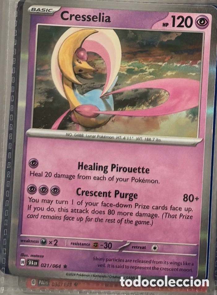 Coleccionismo Cromos antiguos: CRESSELIA 021/064 Pokemon tcg holo hologr&aacute;fica
