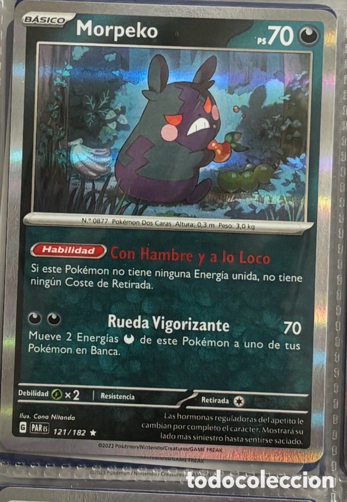 Coleccionismo Cromos antiguos: MORPEKO 121/182 Pokemon tcg holo hologr&aacute;fica