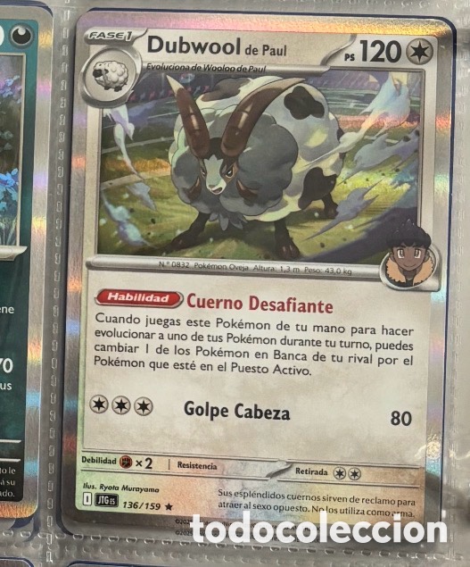Coleccionismo Cromos antiguos: Dubwool 136/159 Pokemon tcg holo hologr&aacute;fica