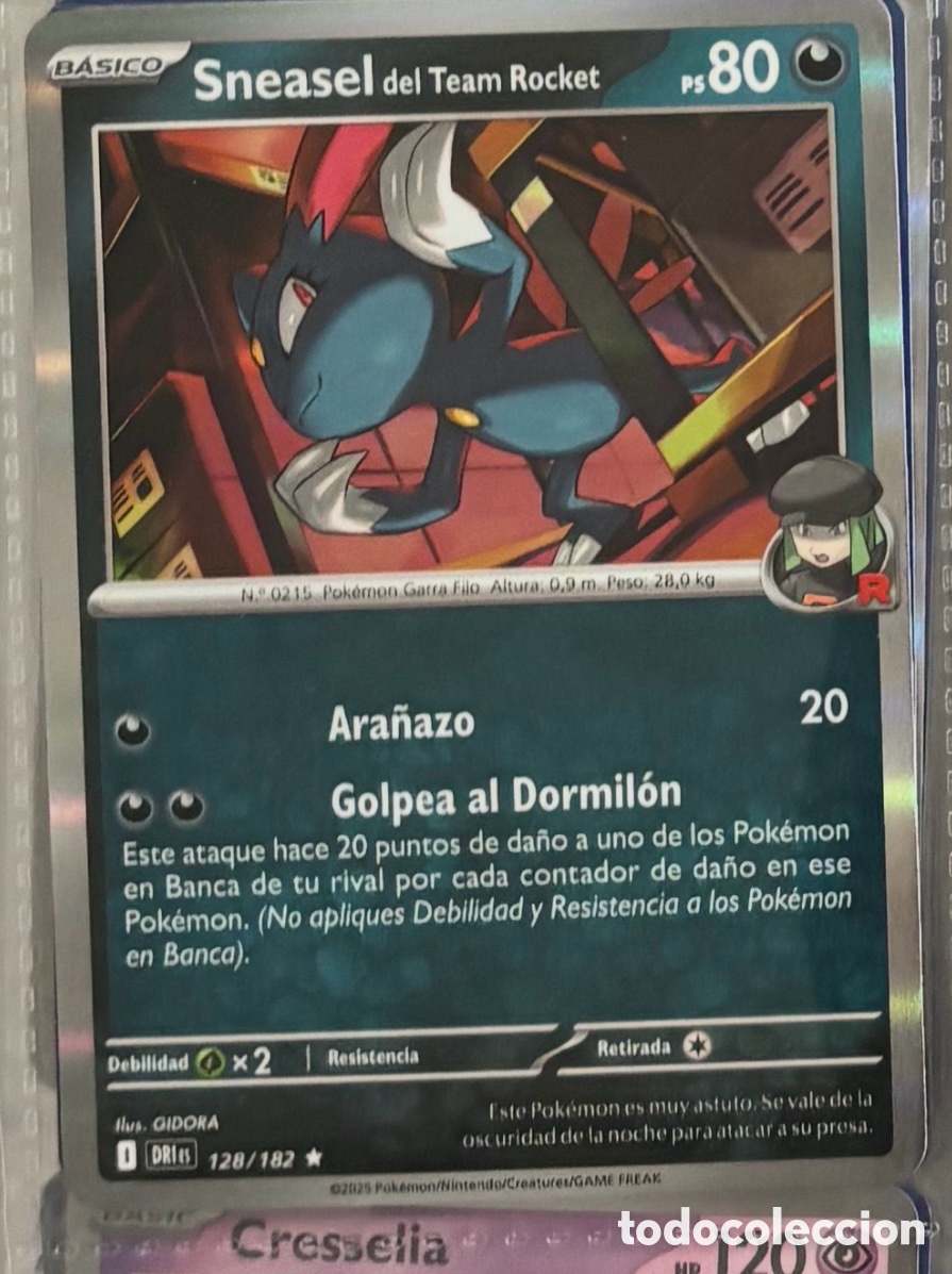 Coleccionismo Cromos antiguos: SNEASEL 128/182 tcg pokemon holo hologr&aacute;fica
