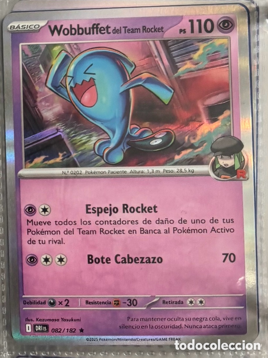 Coleccionismo Cromos antiguos: WOBBUFFET 082/182 tcg pokemon holo hologr&aacute;fica