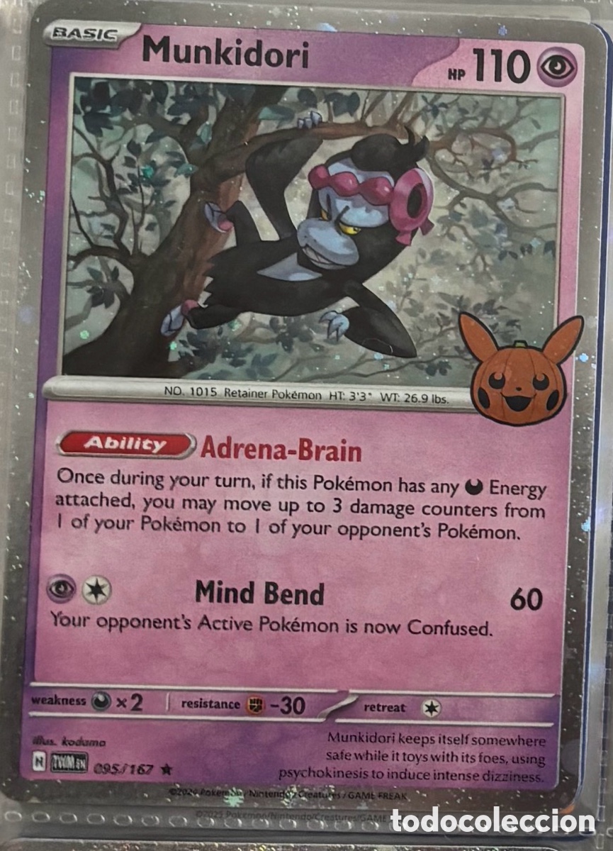 Coleccionismo Cromos antiguos: MUNKIDORI 095/167 tcg pokemon holo hologr&aacute;fica brillo brillante