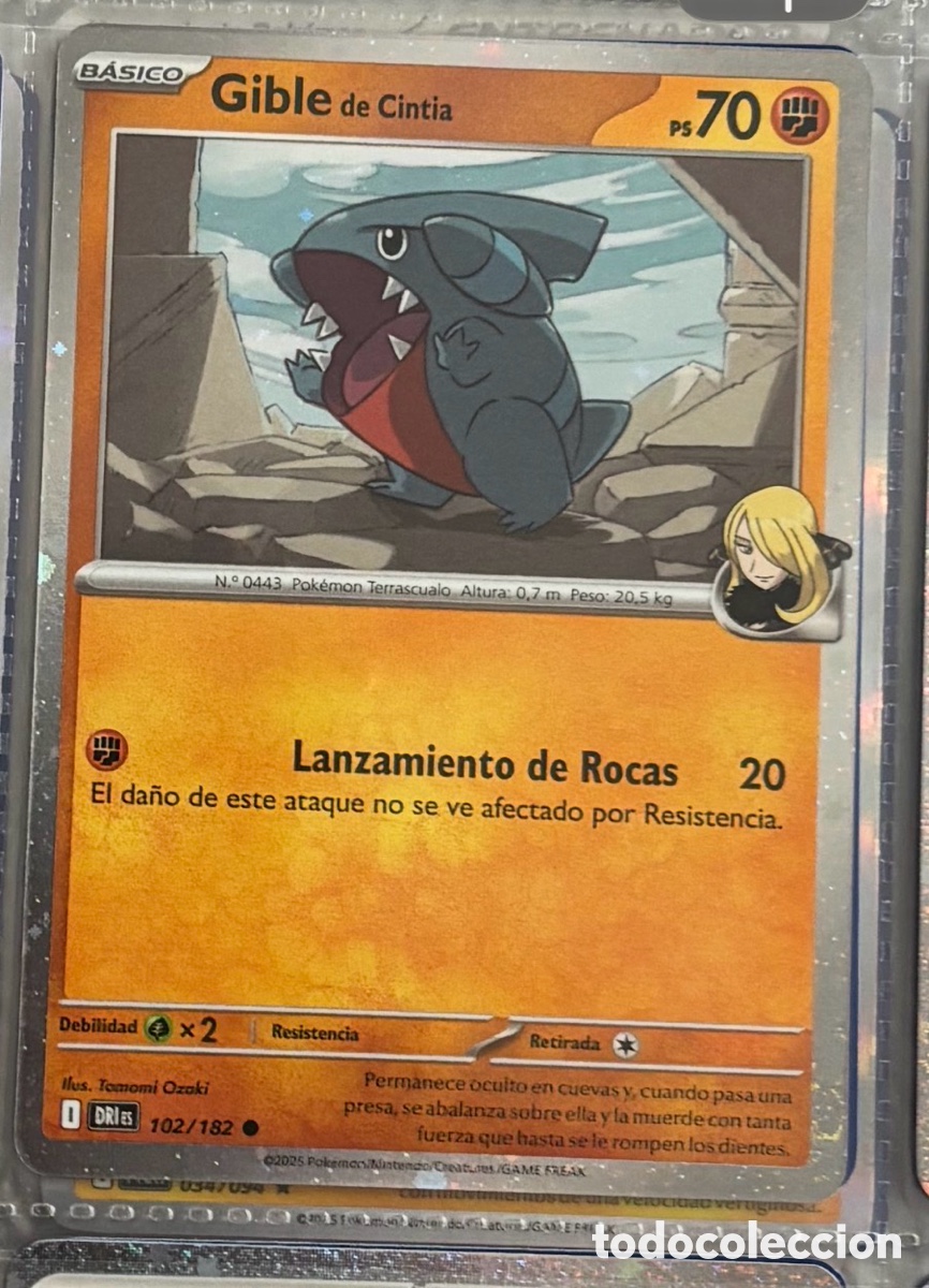 Coleccionismo Cromos antiguos: GIBLE 102/182 tcg pokemon holo hologr&aacute;fica brillante brillo