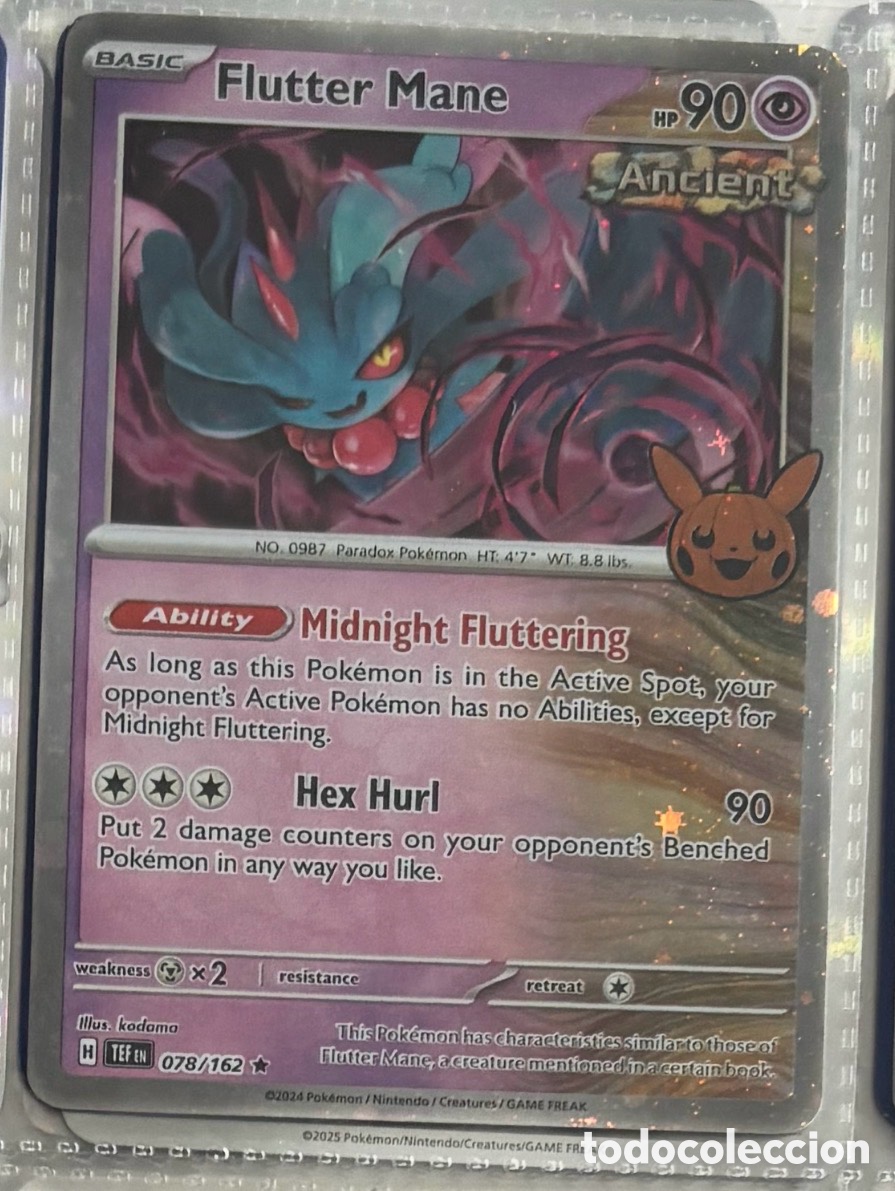 Coleccionismo Cromos antiguos: FLUTTER MANE EDICI&Oacute;N HALLOWEEN 078/162 tcg pokemon holo hologr&aacute;fica