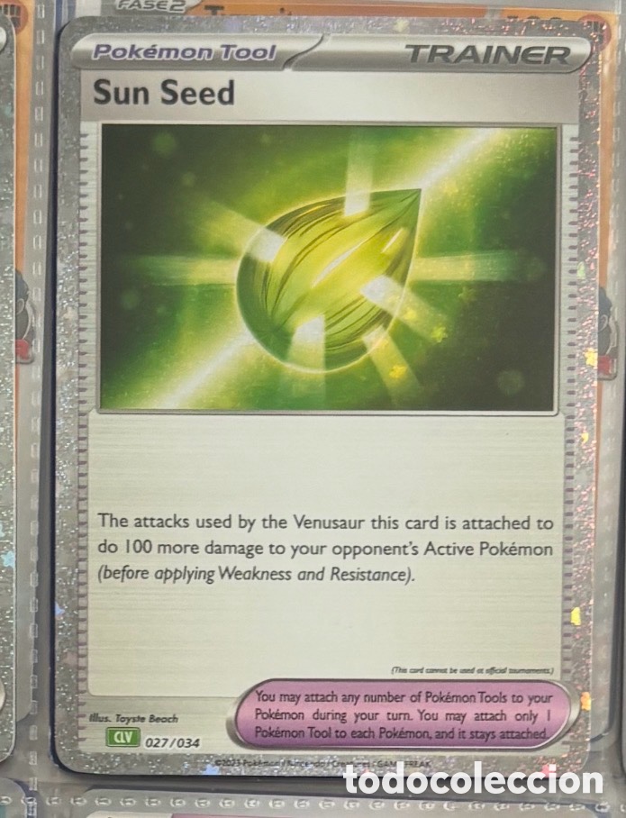 Coleccionismo Cromos antiguos: SUN SEED 027/034 tcg pokemon holo hologr&aacute;fica brillante brillo