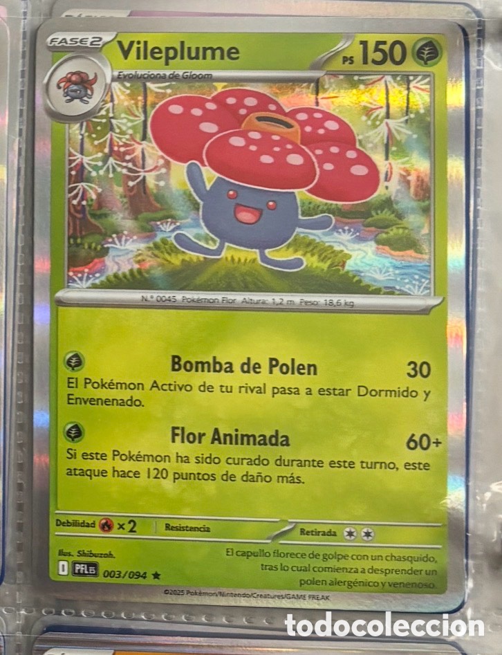Coleccionismo Cromos antiguos: VILEPLUME 003/094 tcg pokemon holo hologr&aacute;fica