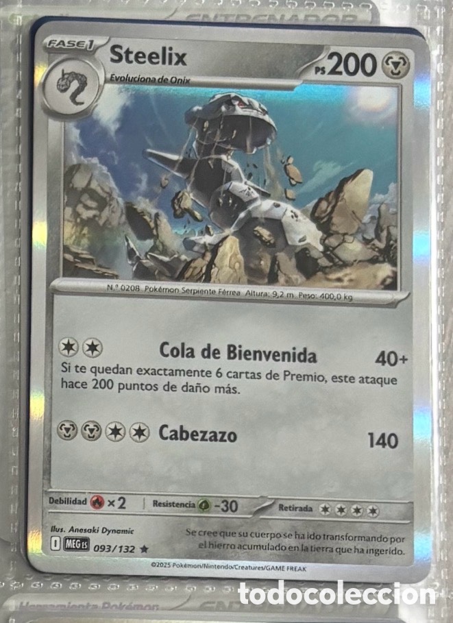 Coleccionismo Cromos antiguos: STEELIX 093/132 tcg pokemon holo hologr&aacute;fica