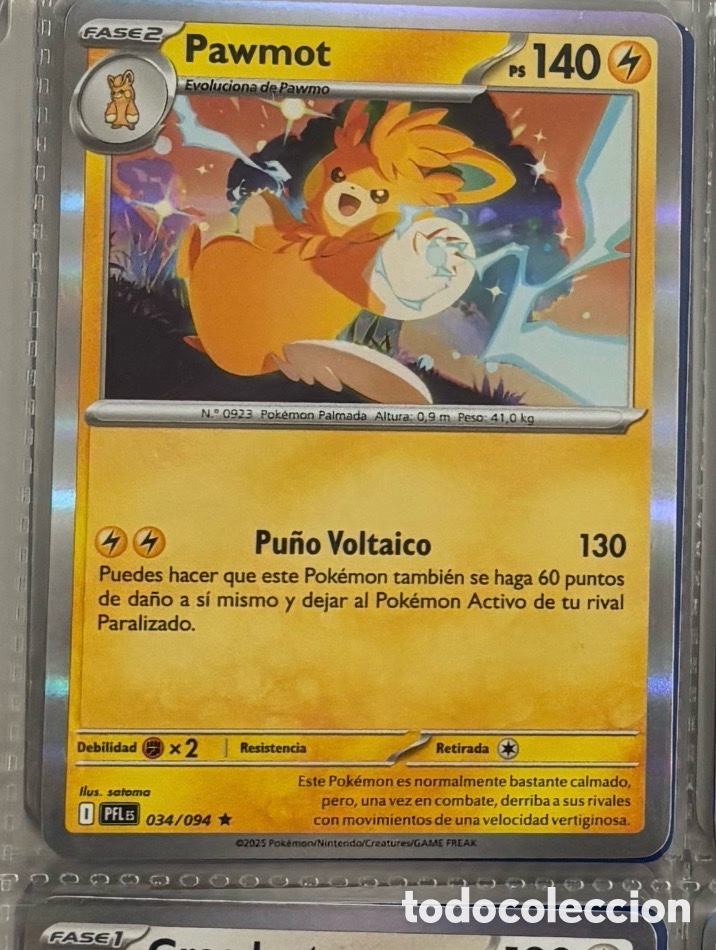 Coleccionismo Cromos antiguos: PAWMOT 034/094 tcg pokemon holo hologr&aacute;fica