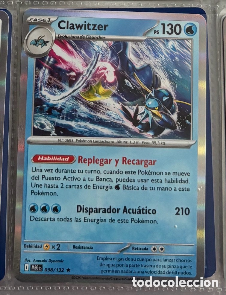 Coleccionismo Cromos antiguos: CLAWITZER 038/132 tcg pokemon holo hologr&aacute;fica